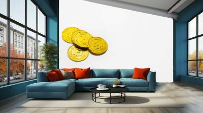 Gold Bitcoin or BTC.image Macro shots crypto currency Bitcoin coins electronic money.. Wall mural